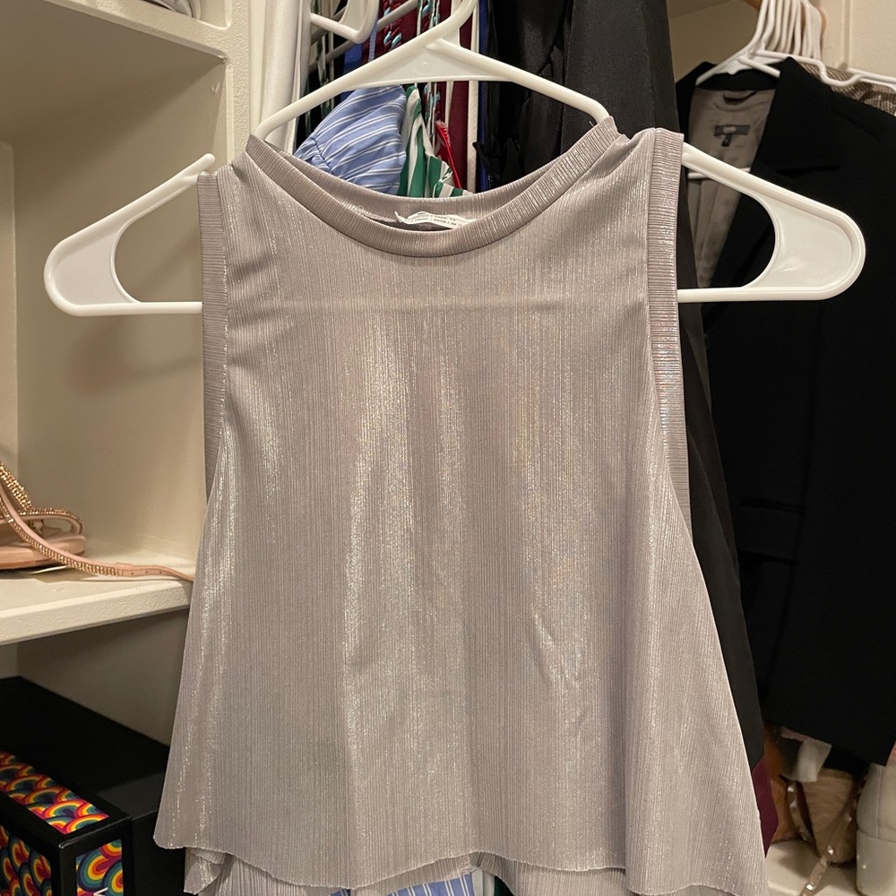 Elegant Silver Sleeveless Top